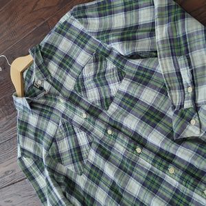 UNTED BY BLUE I Blue & Green Stargrass Relaxed Multi Plaid Button Down Shirt, S